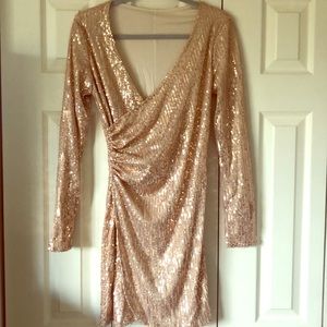 Rose gold sequin dress